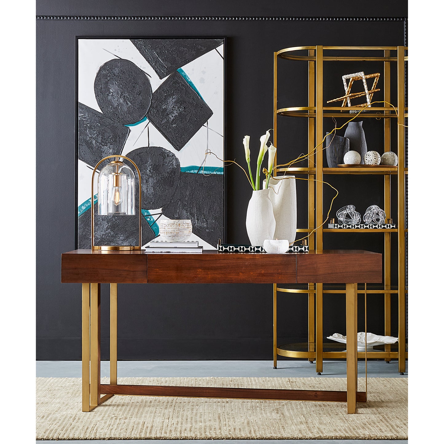 Blain Bookshelf - Brass