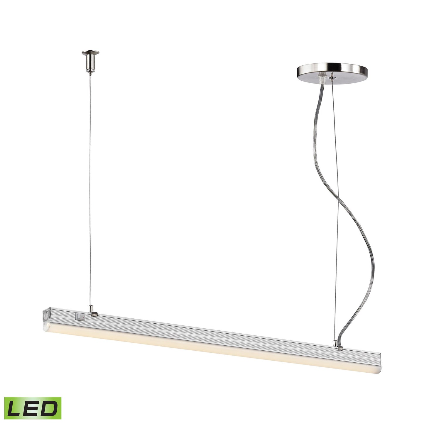 Iris 2'' Wide 1-Light Linear Chandelier - 10W with Aluminum Finish