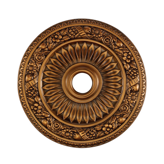 Floral Wreath 24'' Wide Medallion - Antique Bronze