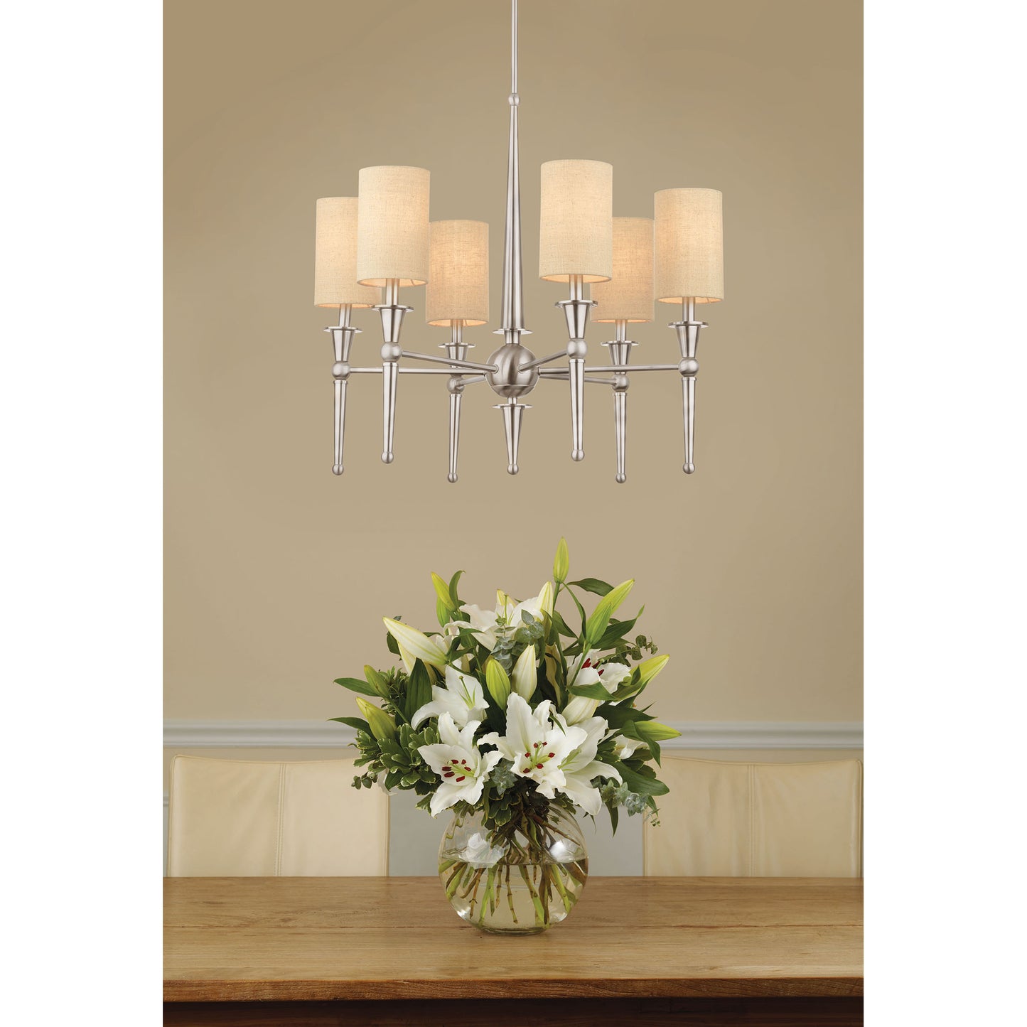 Allure 26'' Wide 6-Light Chandelier - Brushed Nickel
