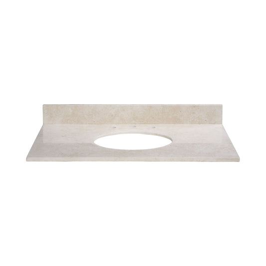 Stone Top - 37-inch for Oval Undermount Sink - Galala Beige Marble