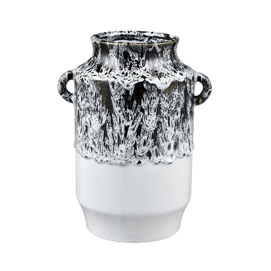 Gallemore Vase - Black and White Glazed