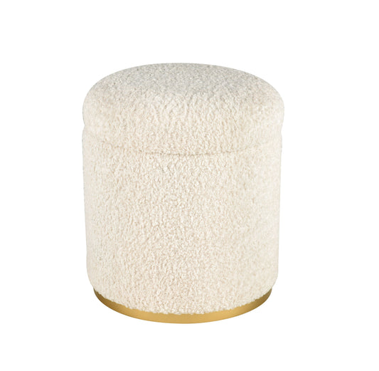 Raina Storage Ottoman - Beige Boucle