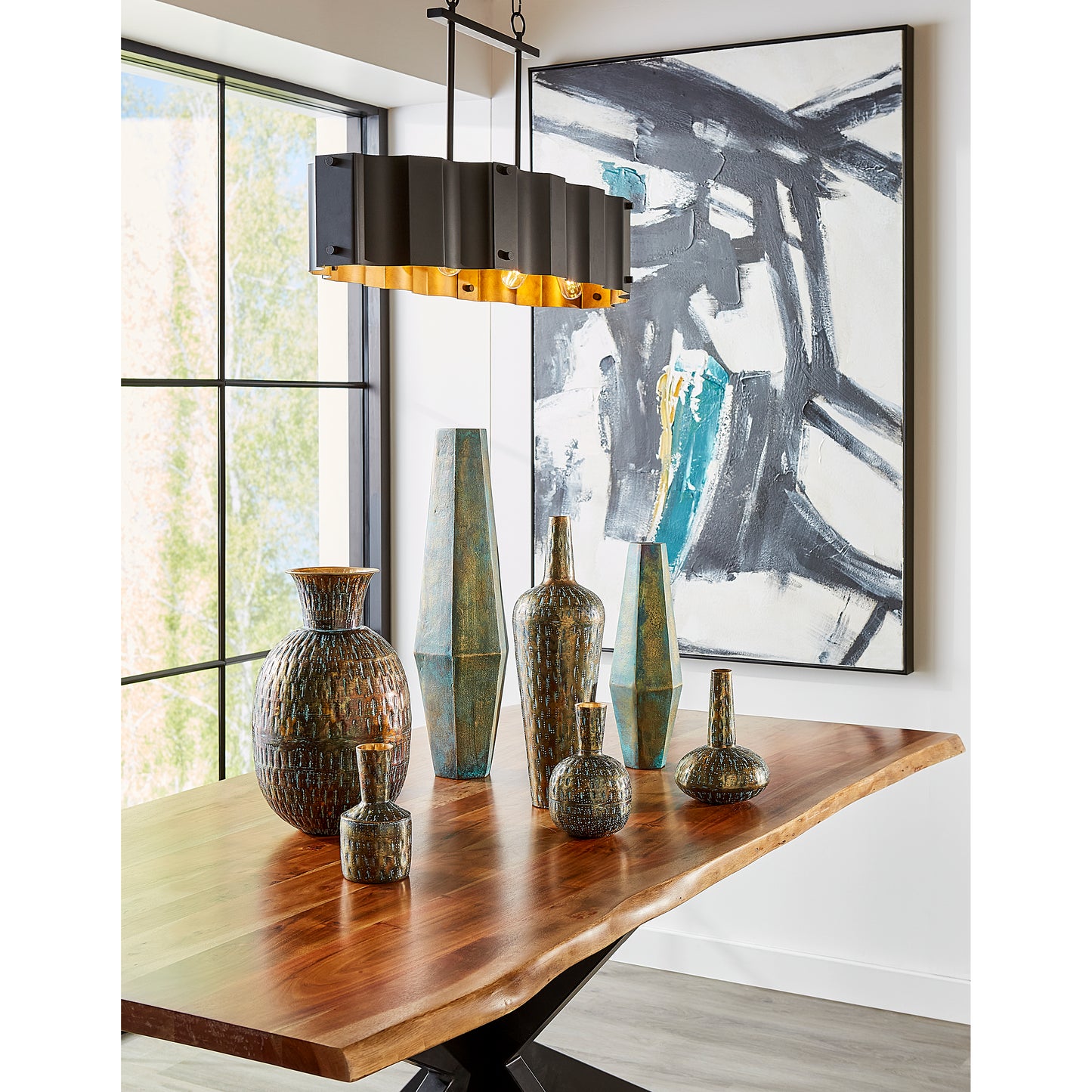 Fowler Vase - Large Patinated Brass