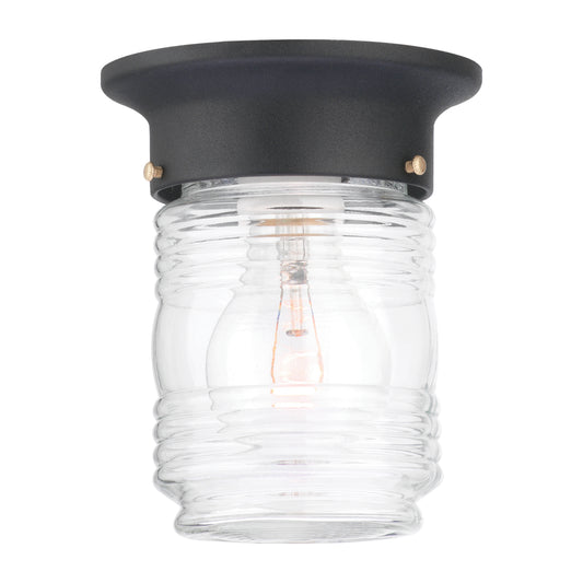 Puck 5'' Wide 1-Light Outdoor Flush Mount - Black