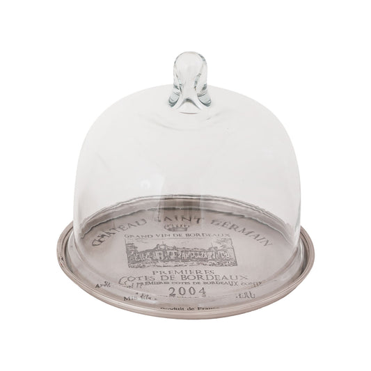 Napa Tray with Cloche - Large Antique Silver