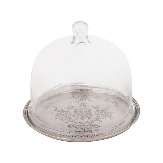 Napa Tray with Cloche - Small Antique Silver